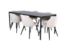 Venture Home Pelle Spisegruppe 190 cm Rektangulær med 6 Velvet stoler Beige
