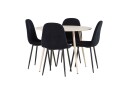 Venture Home Plaza Spisegruppe 100 cm Rund med 4 Polar stoler Whitewash/Sort