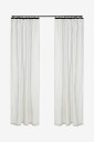 Ellos Home   Gardin med multibånd Tekla 2 pk   Beige