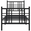  Sengeramme i metall med hode- og fotgavl svart 80x200 cm 8721012372979