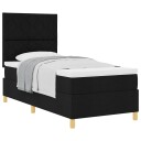  Box Spring Seng med Madrass Svart 90x200 cm Stoff