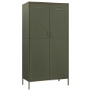 vidaXL Garderobe olivengrønn 90x50x180 cm stål