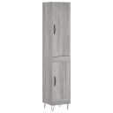 vidaXL Highboard grå sonoma 34,5x34x180 cm konstruert tre 8720845485658