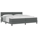  Box Spring Seng med Madrass Mørkegrå 200x200 cm Stoff
