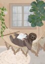 Lazy sloth in hammock Plakat / 40x50cm