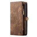 Caseme 2-i-1 Multifunksjonell Samsung Galaxy S22 Ultra 5G Lommebok-deksel Brun