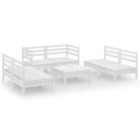 vidaXL Hagesofagruppe 7 deler hvit heltre furu