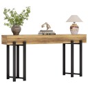 Konsollbord 160 x 30 x 79 cm / smalt entrébord / avlastningsbord med svart metallramme / eikelook