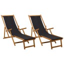 vidaXL Sammenleggbar solstol 2 pcs 3 Posisjon Solid Eucalyptus Tre