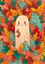 A ghost and coffee Poster Plakat / 21x30cm