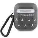 Dėklas Mercedes Benz Mea28dpmgs Airpods 1/2 Cover Juoda/Juodas Large Star Pattern
