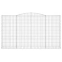 vidaXL Gabionkurv buet 400x50x220/240 cm galvanisert jern