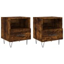 vidaXL Nattbord 2 stk røkt eik 40x35x47,5 cm konstruert tre