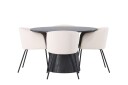 Venture Home Lanzo Spisegruppe 120 cm Rund med 4 Berit Stoler Beige