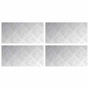  Sjekkplater 4 pcs sølv 40 x 20 cm Aluminium