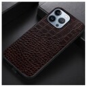 Krokodille-Serien iPhone 14 Pro Max Hybrid-deksel Brun