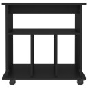 vidaXL Rulleskap svart 60x45x60 cm sponplate