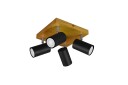 Trio Lighting Marley spot 4L GU10 matt svart/tre - Matt svart/Natur