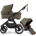 Emmaljunga NXT90 Outdoor Olive Offroad Komplett m/ Sittedel Og Liggedel