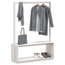  Klesstativ med skooppbevaring hvit 113x40x157,5 cm heltre furu 8720845433482