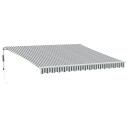  Automatisk uttrekkbart markise antrasitt og hvit 400x350 cm