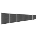 vidaXL Gjerdepanelsett WPC 1045x186 cm svart