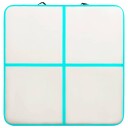 vidaXL Oppblåsbar gymnastikkmatte med pumpe 200x200x10 cm PVC grønn