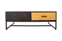Nauerna Sofabord 110 cm med Oppbevaring 2 Skuffer - Eikefarge/Svart