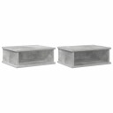  Nattbord 2 pcs Betonggrå 40 x 31 x 15 cm Konstruert tre