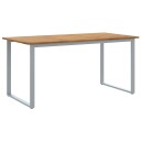 Utendørs Spisebord Grå 160x80x75 cm Stål og Solid Acaciatre