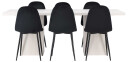 Venture Design Olga & Polar spisegruppe Svart/hvit 6 stoler & bord 200 x 90 cm