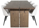 Venture Design Logger & Velvet spisegruppe Natur/beige 6 st stoler & bord 210 x 100 cm