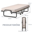 80 x 200 cm sammenleggbar gjesteseng sammenleggbar sammenleggbar seng med madrass laget av memory foam beige laget i Italia Oppr