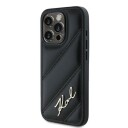 Karl Lagerfeld Mobildeksel Diagonal Quilted Script til iPhone 15 Pro Max Svart