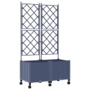 vidaXL Hageplanter med espalier og hjul 2 stk. Grå 80 x 40 x 149 cm PP