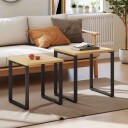 Sett med salongbord – treutseende metallramme plassbesparende