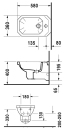 Duravit Serie 1930 Vegghengt bidé 360x580 mm, 1 blanderhull