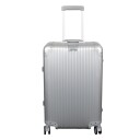 Borg Living Aluminiums koffert - Sølvfarget - 68 liter - Luksuriøs reisekoffert med TSA-lås