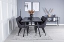 Venture Home Sleek Matgruppe Forlengningsbar 195 cm Rektangulær med 6 Plaza stoler Sort
