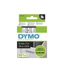 Dymo D1 12mm Svart på Transparent Etikettbånd 7m