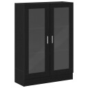 Bokhylle svart eik 82,5x30,5x115 cm konstruert tre