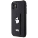 Karl Lagerfeld Hardcase for iPhone 11/XR 6,1" med Gripstand Saffiano Choupette Pins - Svart