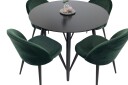 Venture Home Plaza Spisegruppe 100 cm Rund med 4 Velvet Stoler Sort