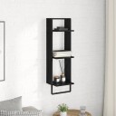  Vegghylle med hylle Svart Eik 30 x 25 x 100 cm Konstruert tre