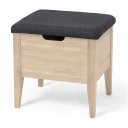 Torkelson Klinte benk 45 cm hvitoljet eik med ulltekstil