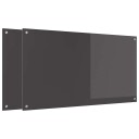  Kjøkkenbakplate 2 pcs Mørkegrå 110 x 60 cm herdet glass