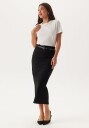 BUBBLEROOM Soft Midi Skirt Black/Striped S