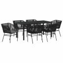  Hage Spisegruppe med pute 7 pcs Svart Standard PE Rattan