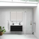 Dansani Level Speilskap med LED-lys 120x14,5x80 cm Hvit Høyglans