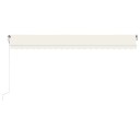 vidaXL Automatisk uttrekkbar markise 500x300 cm kremhvit